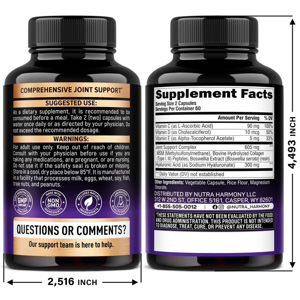 NUTRAHARMONY open bottle with capsules highlighting daily supply