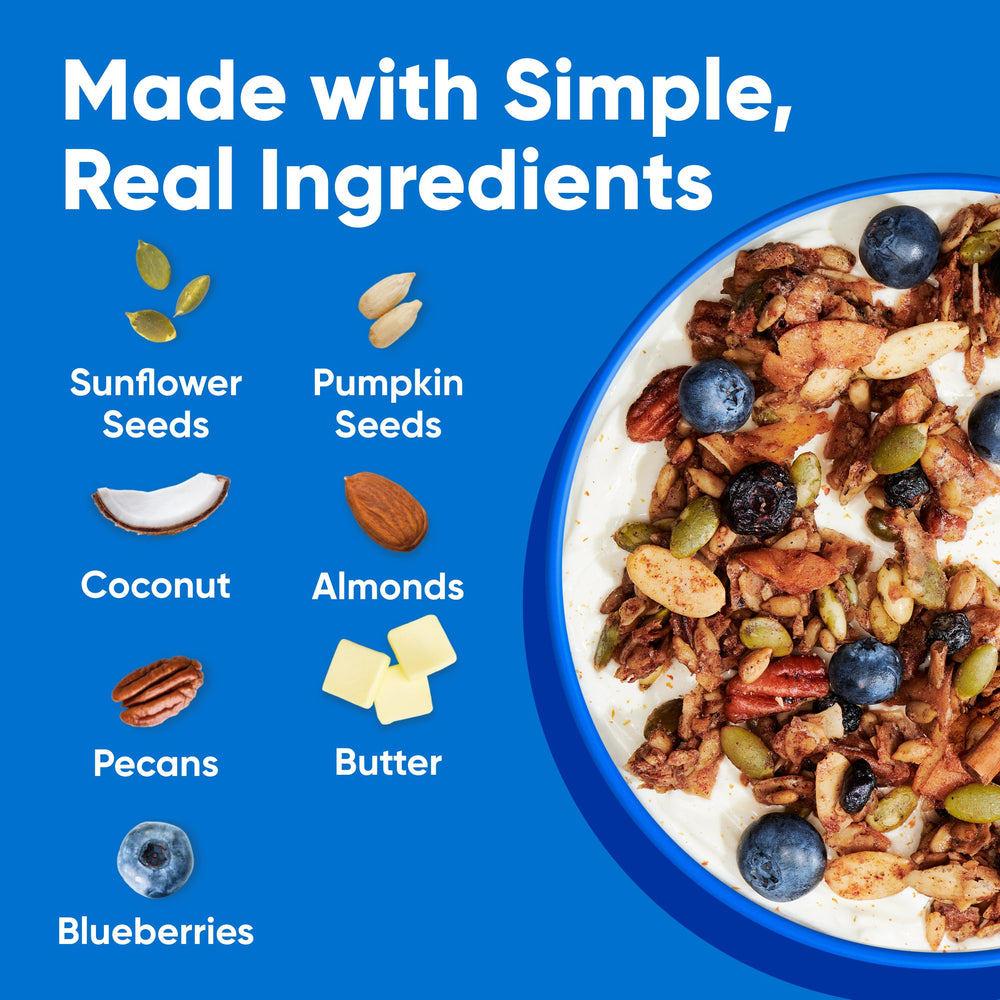 NuTrail spoonful displaying nut and seed texture for satisfying crunch