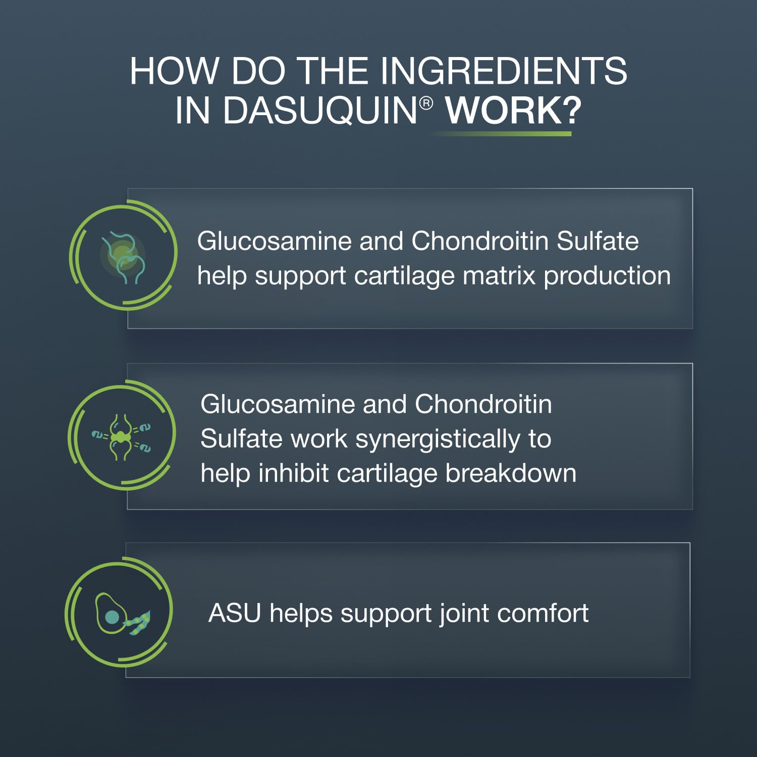 Nutramax Dasuquin bottle with ingredient props demonstrating premium sourcing