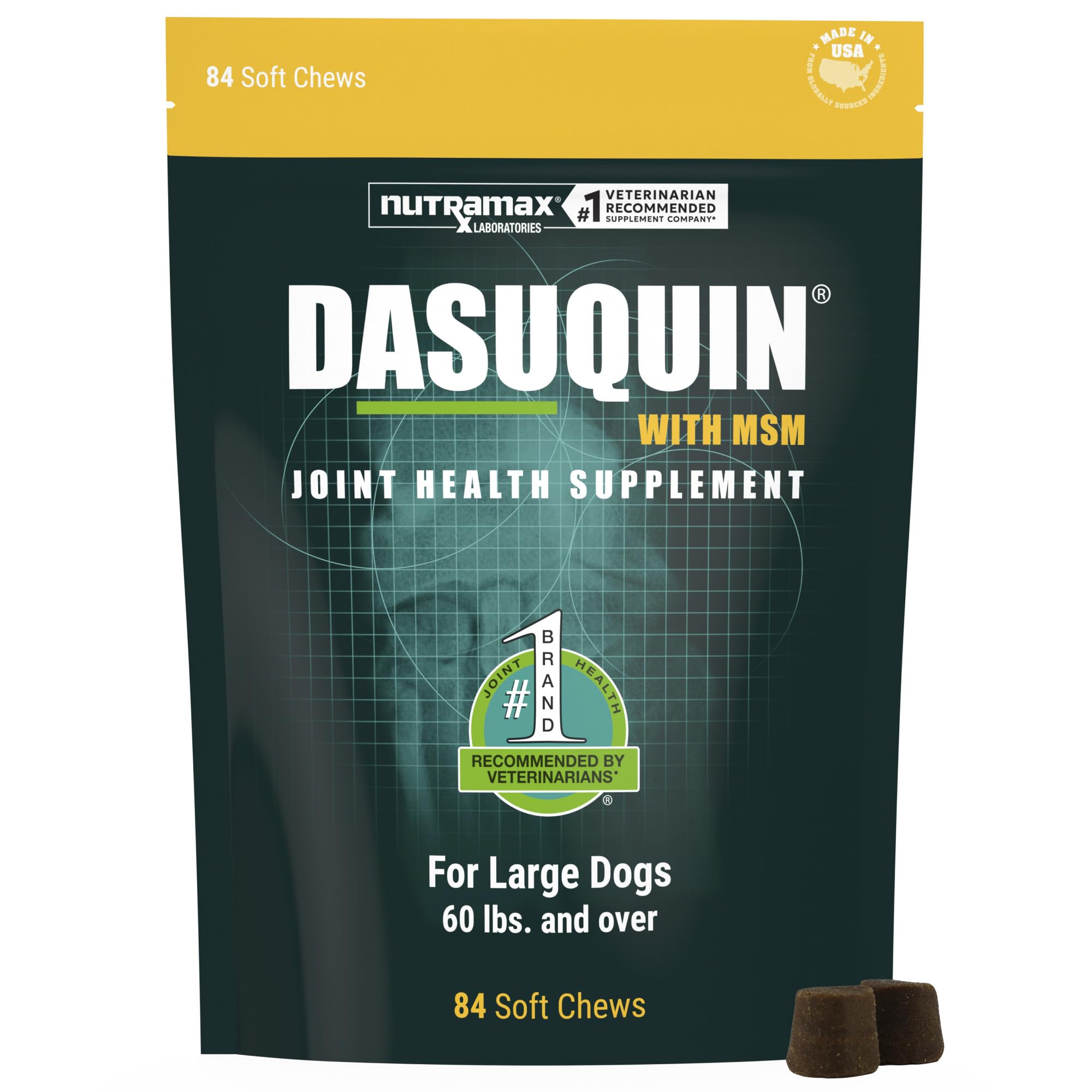 Nutramax Dasuquin front packaging showing product and benefits
