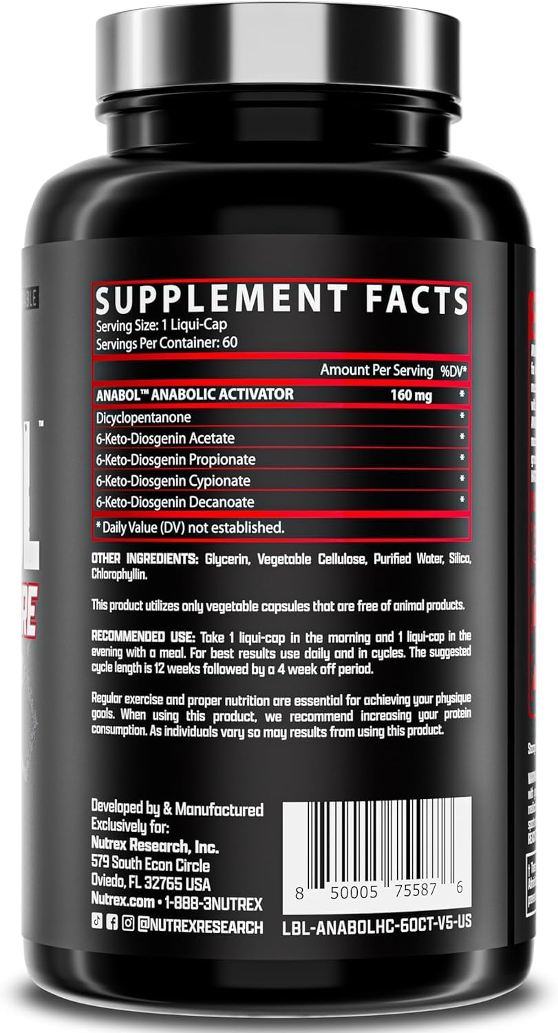 Nutrex Research Anabol capsules close-up showing smooth texture for easy swallowing benefit