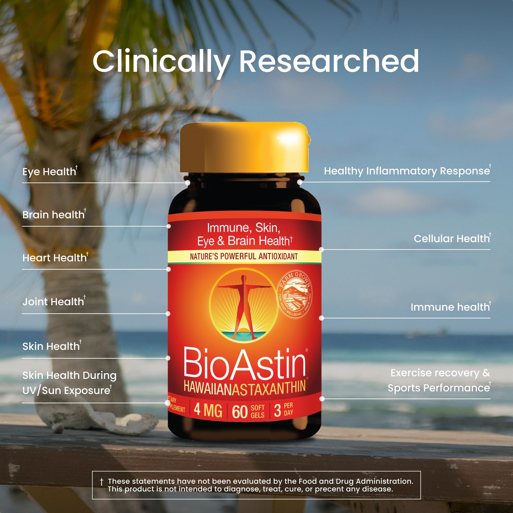 Nutrex Hawaii label ingredients panel highlighting potency and allergen-free benefits