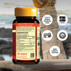 Nutrex Hawaii close-up of softgel texture and oil clarity for purity visualization