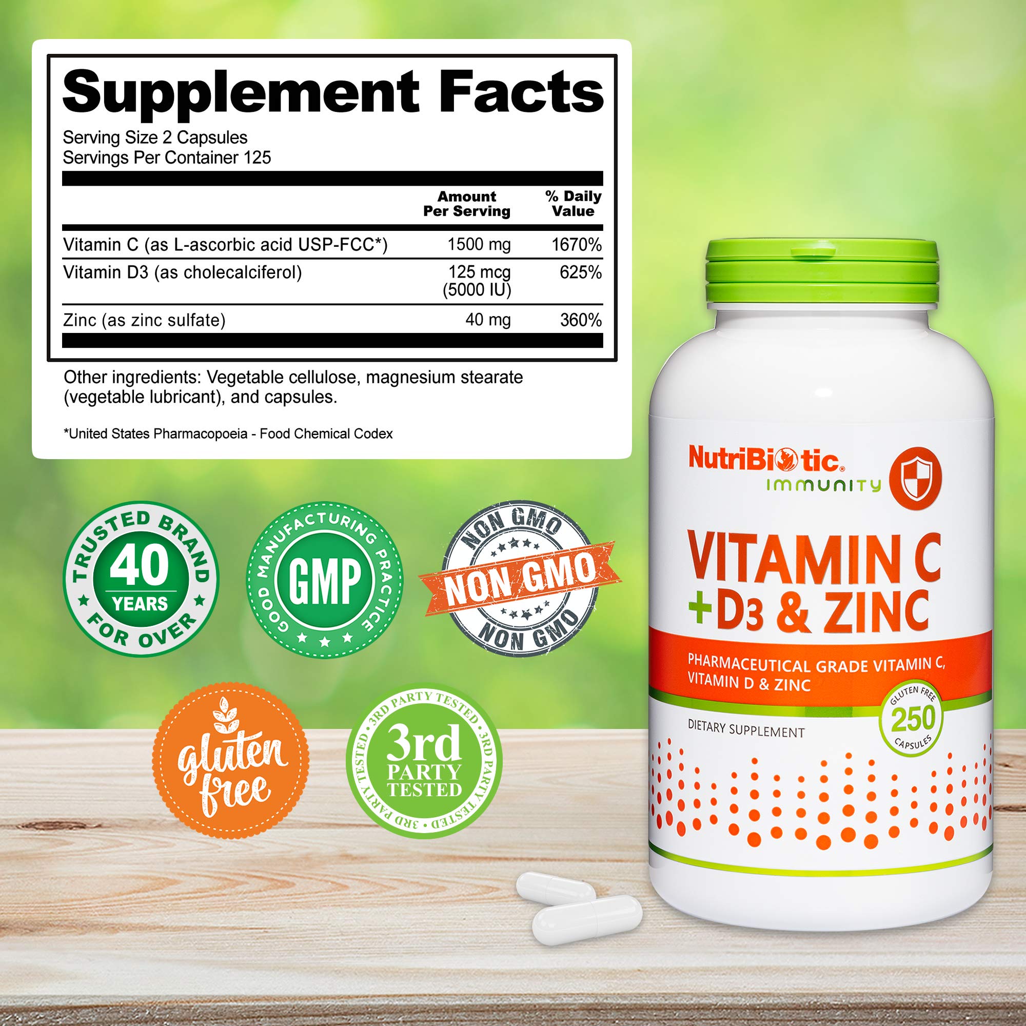 NutriBiotic capsules on spoon show convenient portion and size