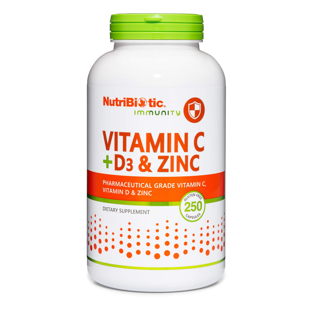 NutriBiotic bottle front shows product branding and benefits
