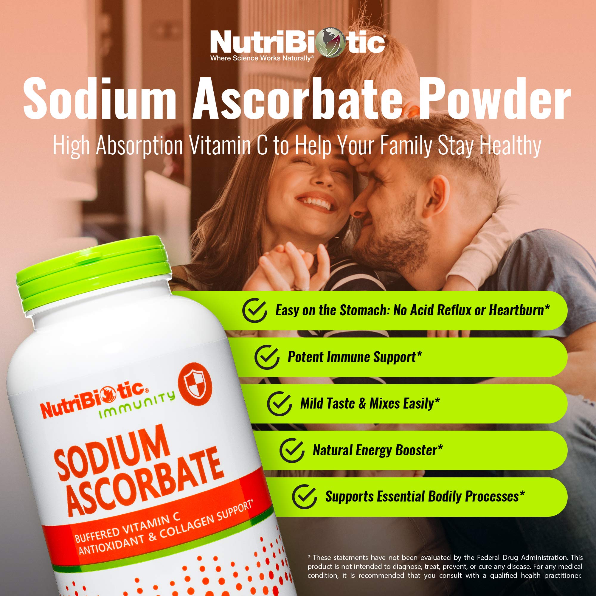 NutriBiotic powder close-up highlighting fine texture for easy mixing and absorption