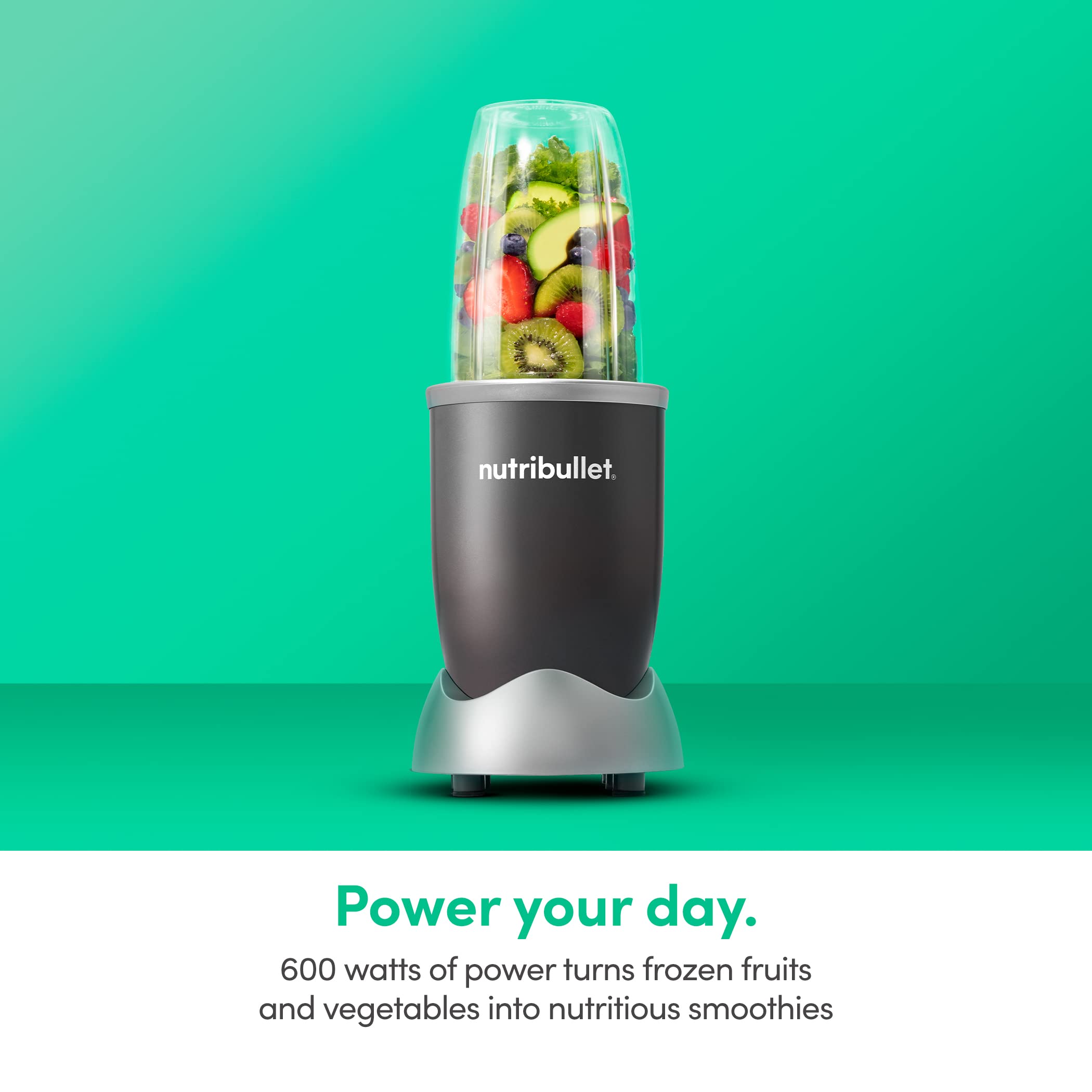 NutriBullet mid-blend with fruits for fast blending and smooth texture benefit