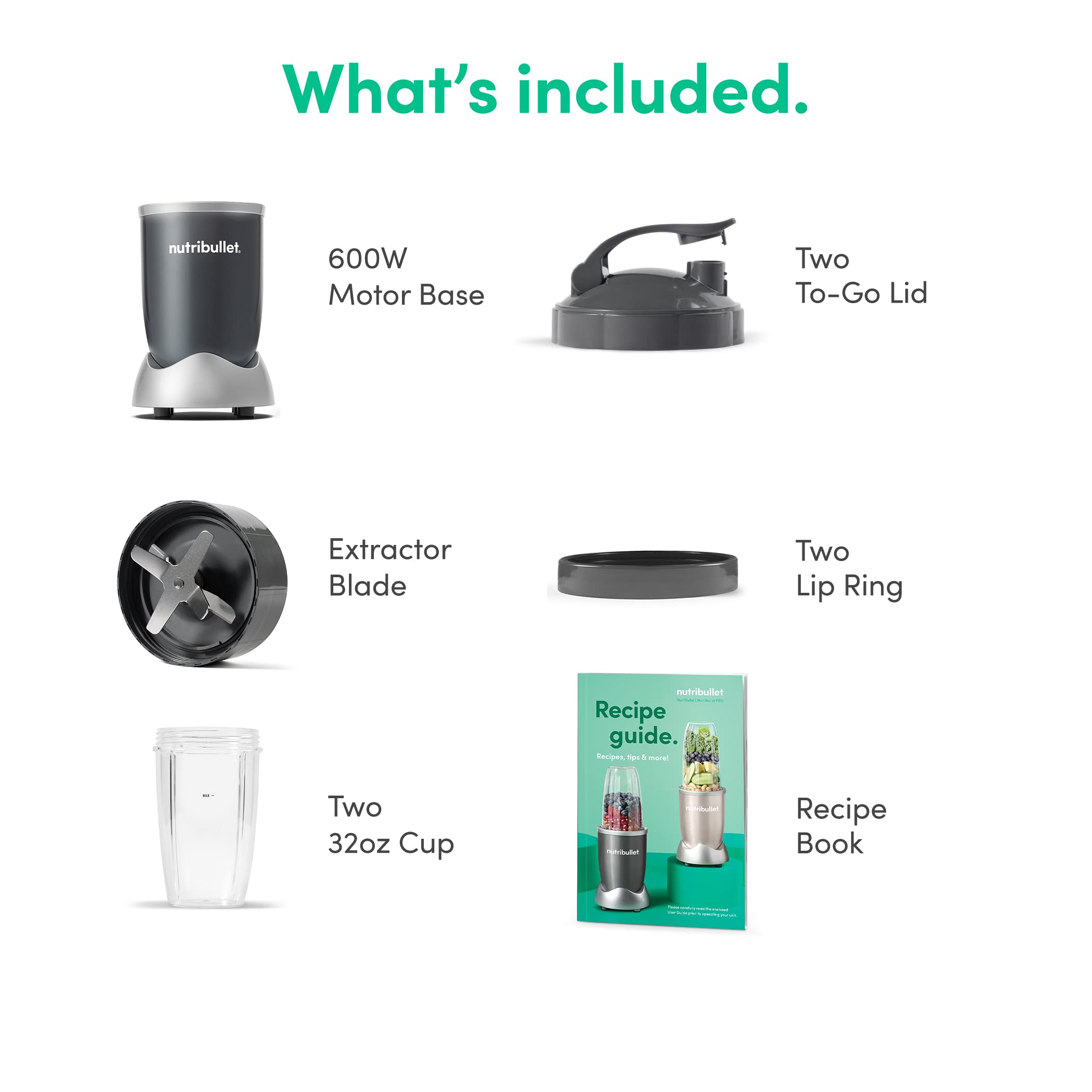 NutriBullet recipe book with cup showing recipe inspiration and simple starts