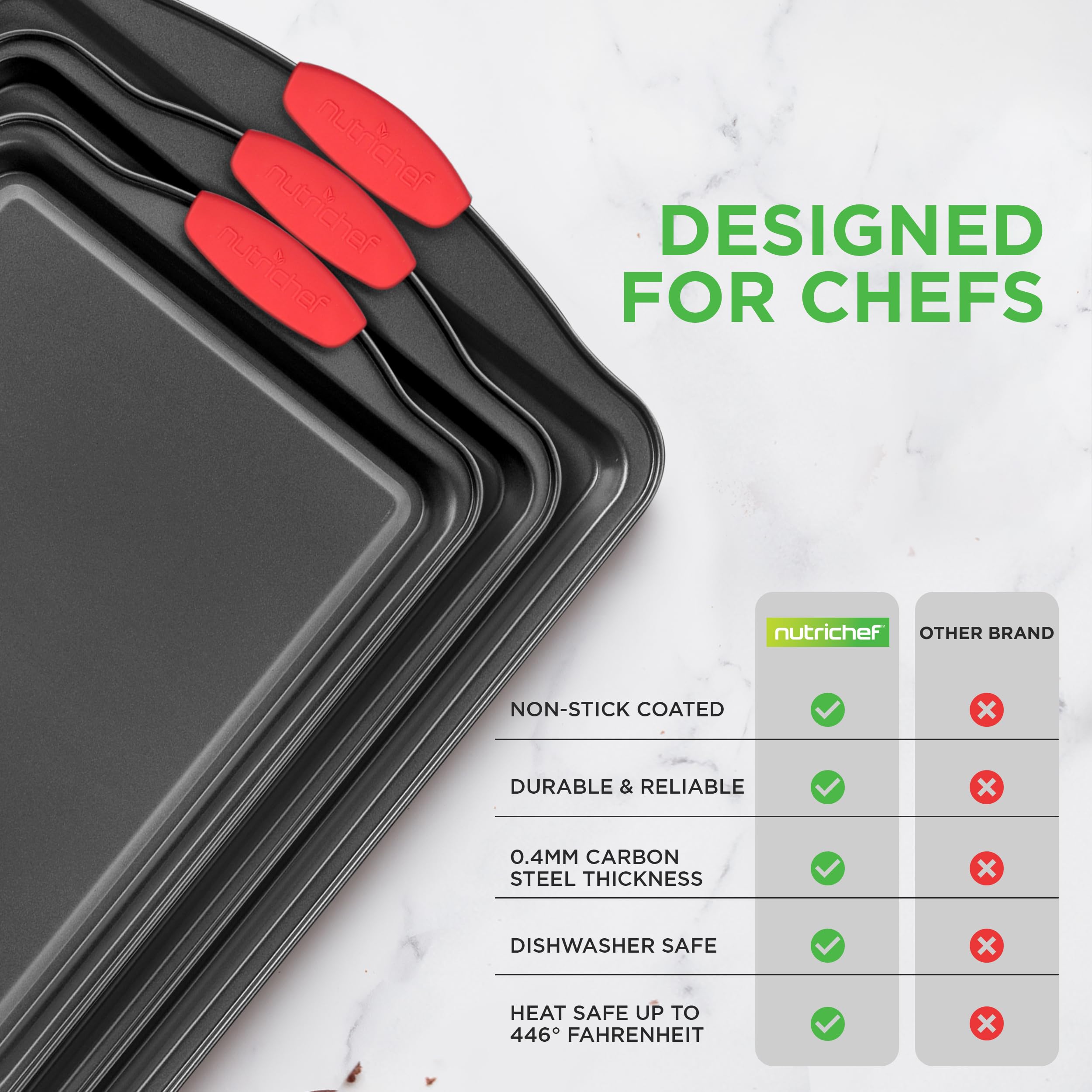 NutriChef size comparison on oven rack showing scale and fit advantage