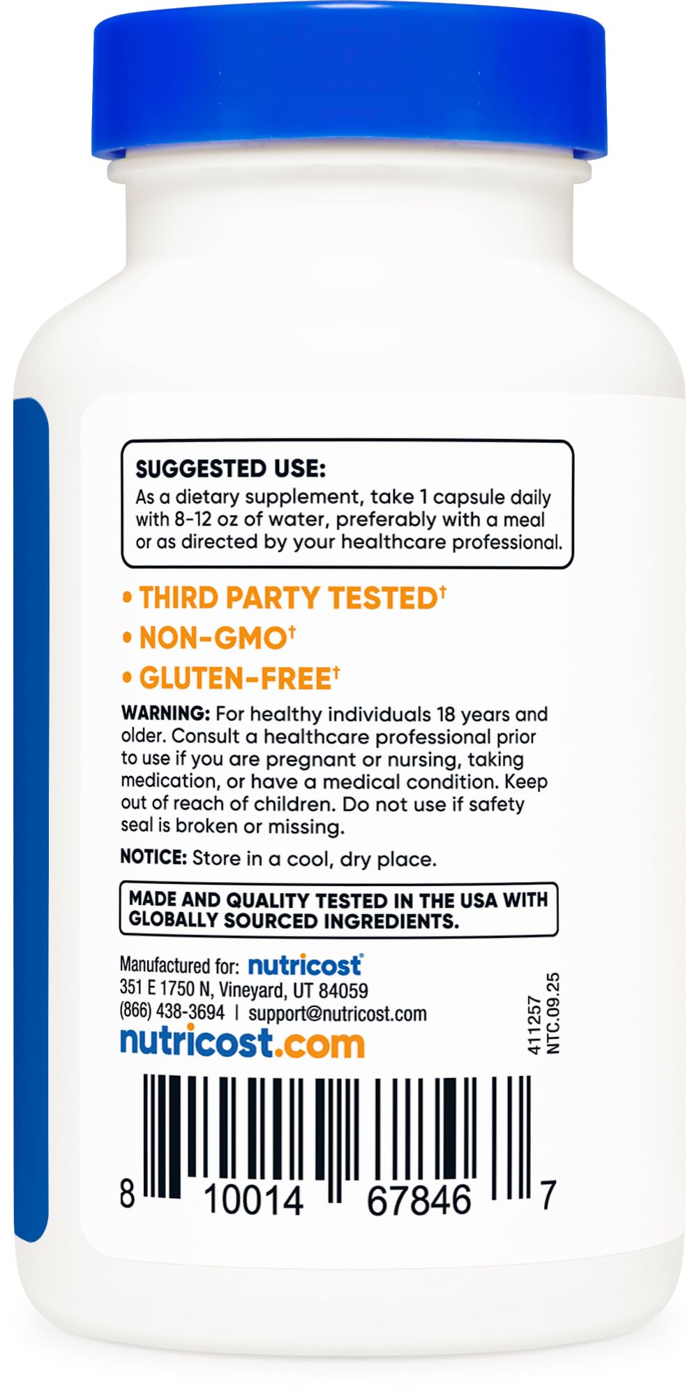Nutricost bottle on kitchen counter showing daily supplement convenience