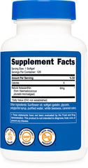 Nutricost ingredients panel close-up showing microalgae source and testing info