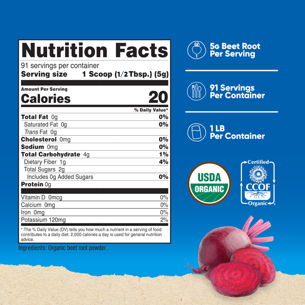 Nutricost close-up of beet root powder texture highlighting fine, mixable consistency