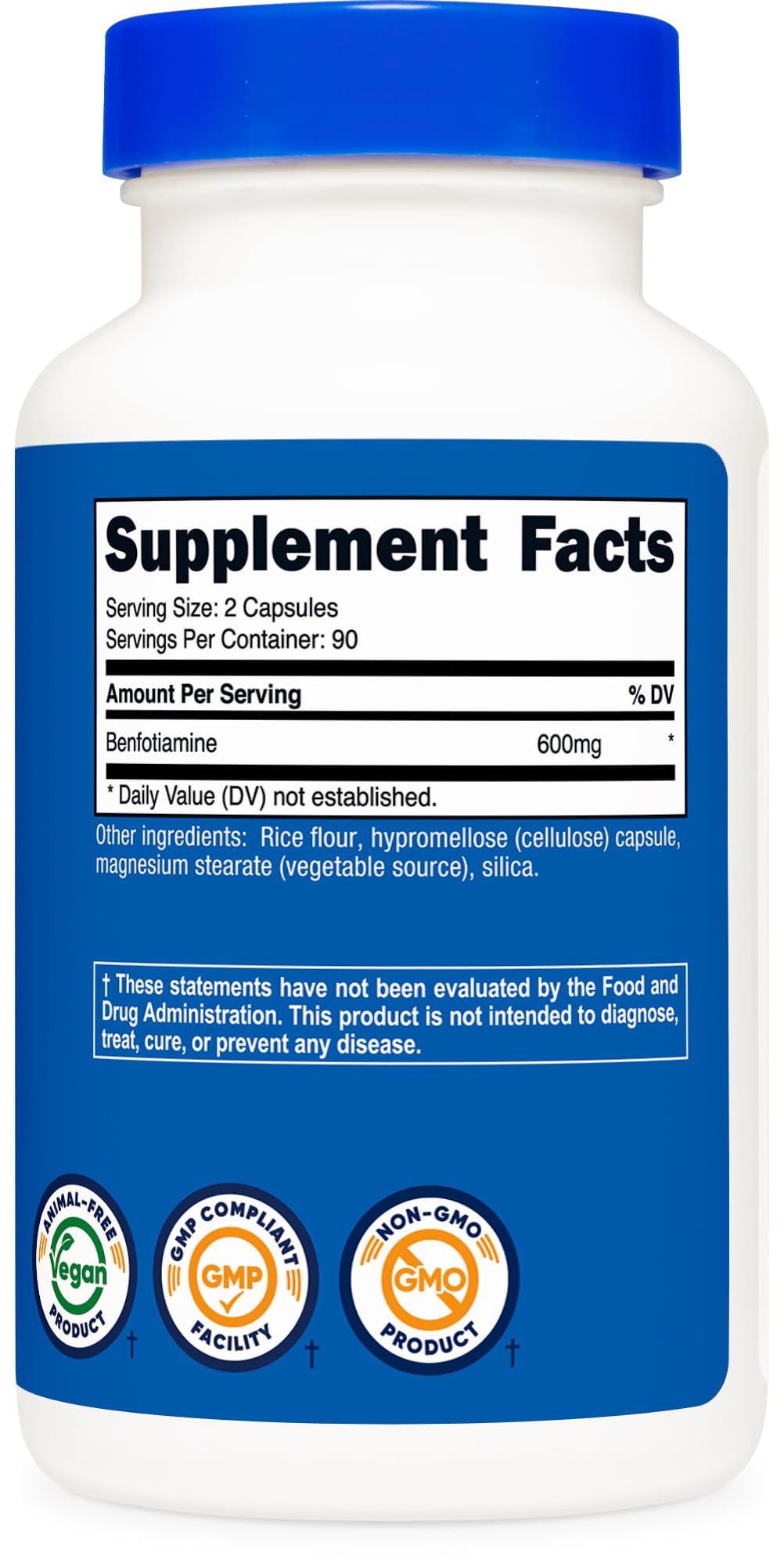 Nutricost benfotiamine bottle on a home shelf conveying daily wellness convenience