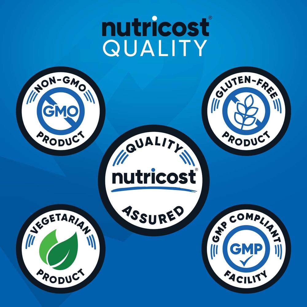 Nutricost mixed Blue Raspberry serving in glass demonstrating easy hydration