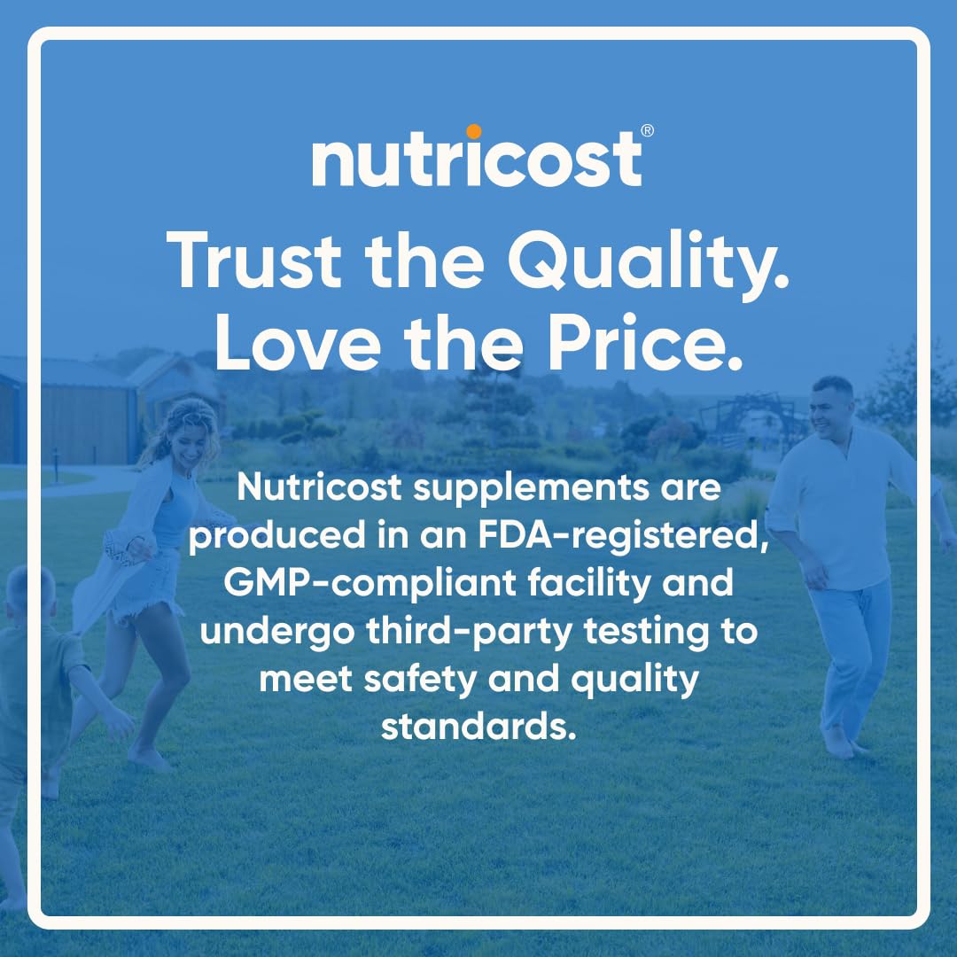 Nutricost GMP badge graphic emphasizing manufactured-in-GMP compliant facility benefit