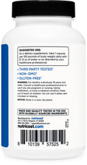 Nutricost label ingredient panel showing CON-CRET and clean formulation transparency