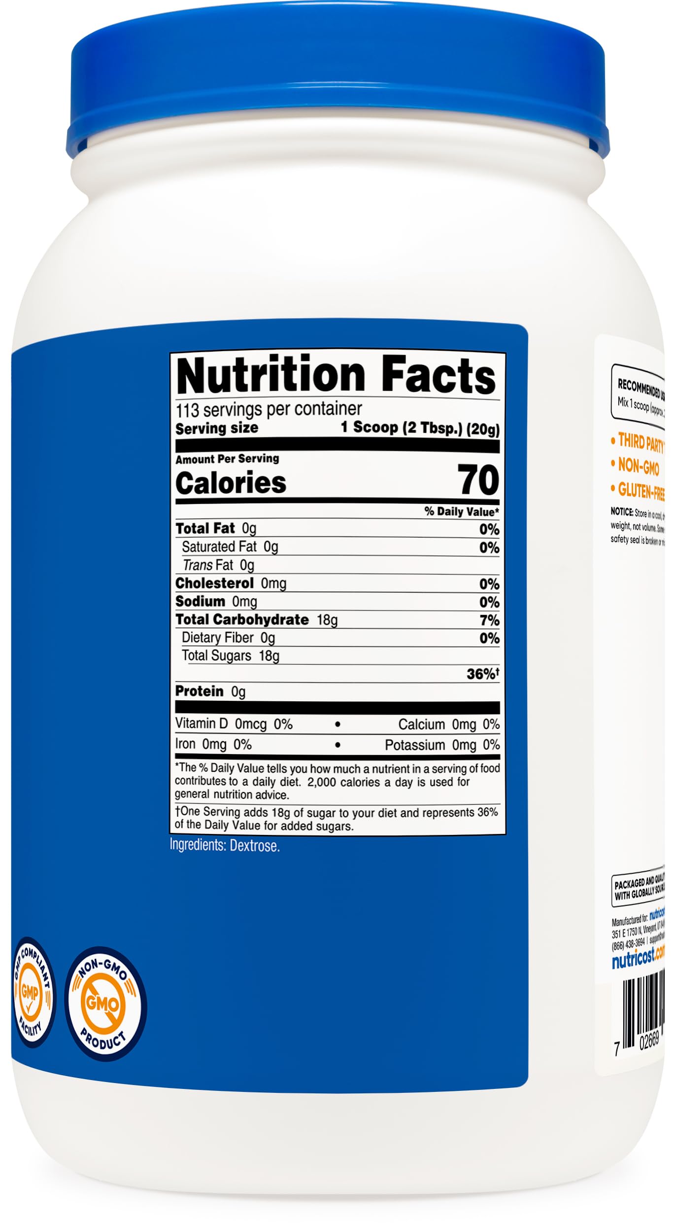 Nutricost dextrose in kitchen setting illustrating versatile culinary uses
