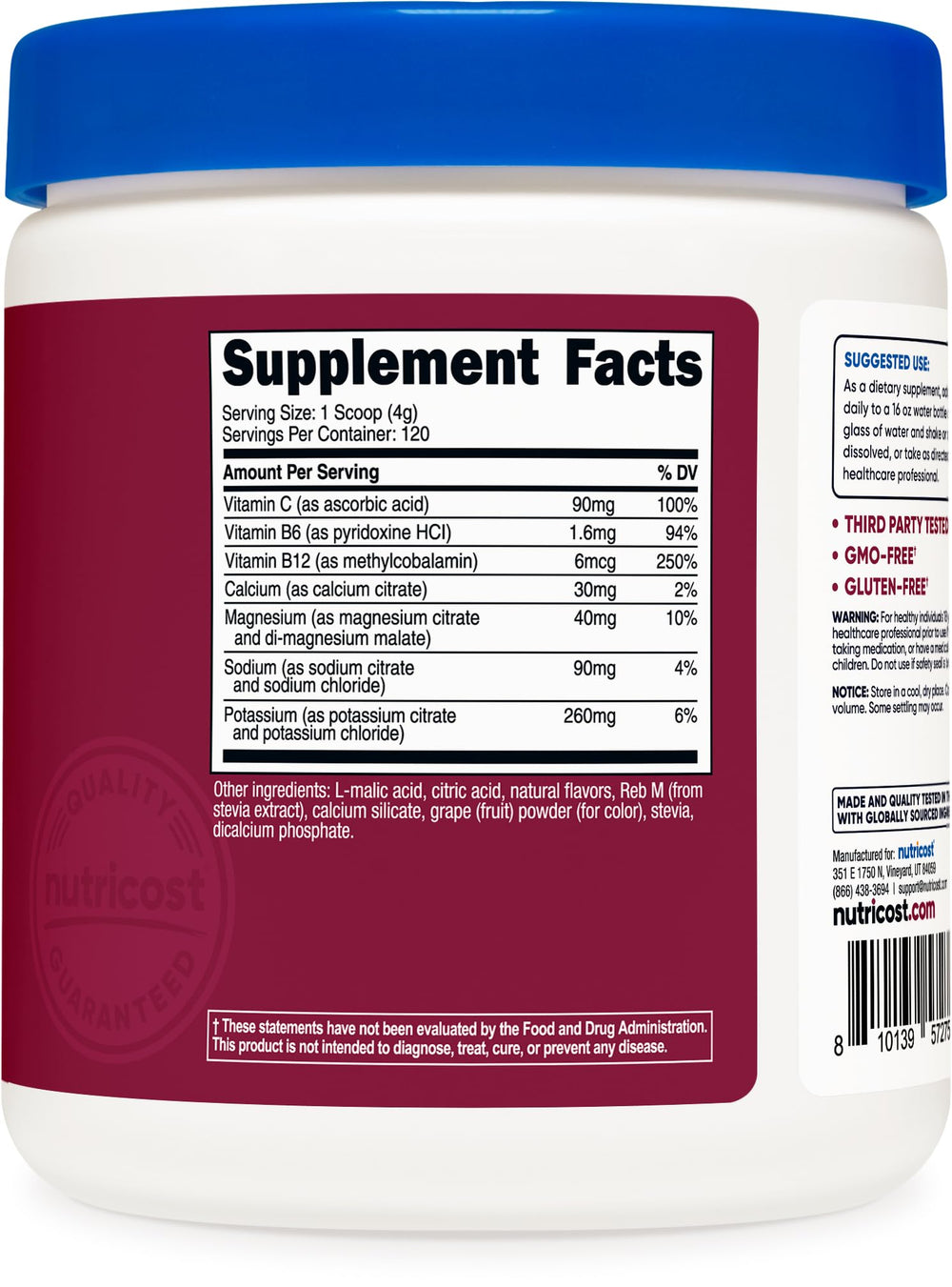 Nutricost bottle in gym setting illustrating convenient on-the-go hydration
