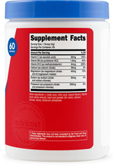 Nutricost container beside a measuring scoop showing serving size benefit