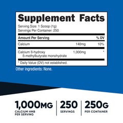 Nutricost scoop with white HMB powder close-up for precise dosing benefit