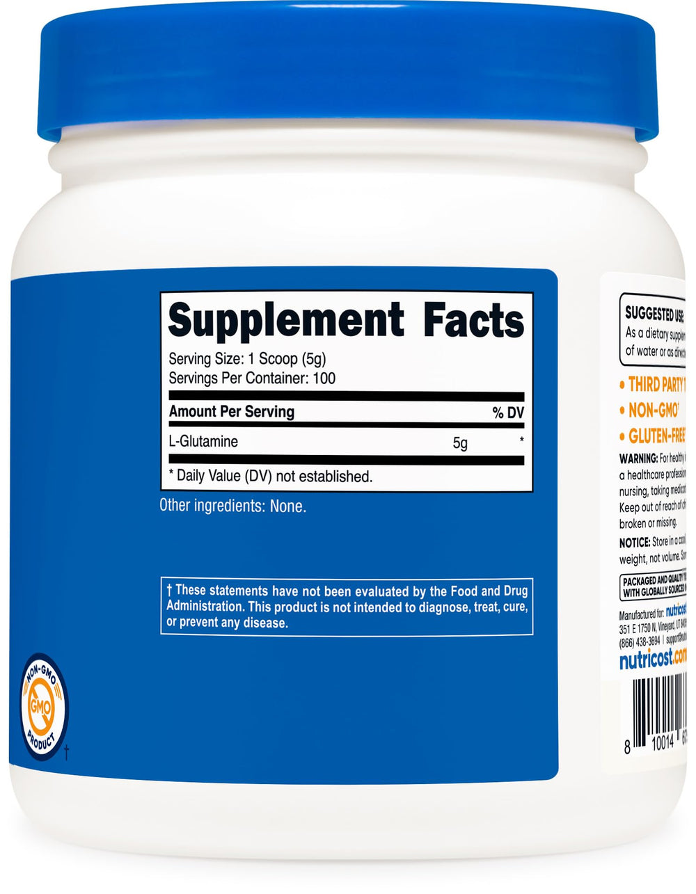 Nutricost unflavored powder being mixed in a shaker bottle for convenient use