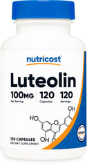Nutricost bottle front label showing luteolin details and benefits