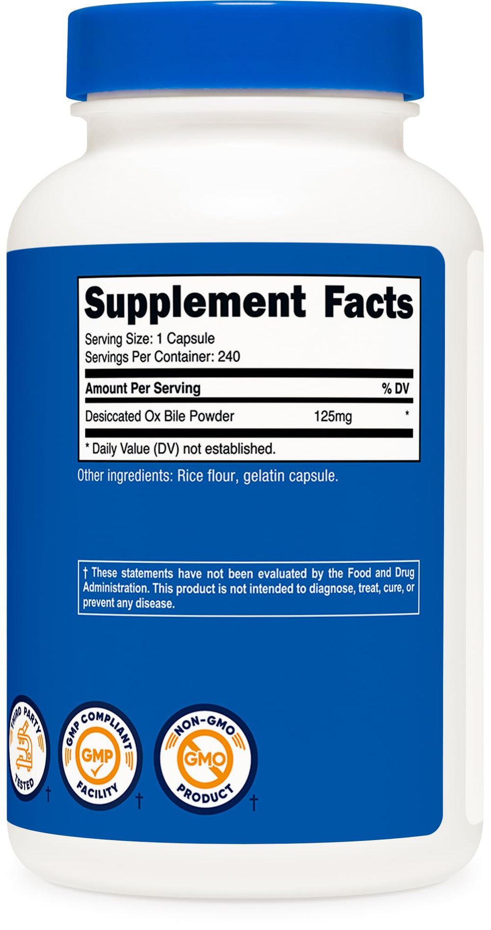 Nutricost open bottle with capsules visible for quantity reassurance