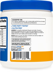 Nutricost label close-up showing ingredient panel and quality testing