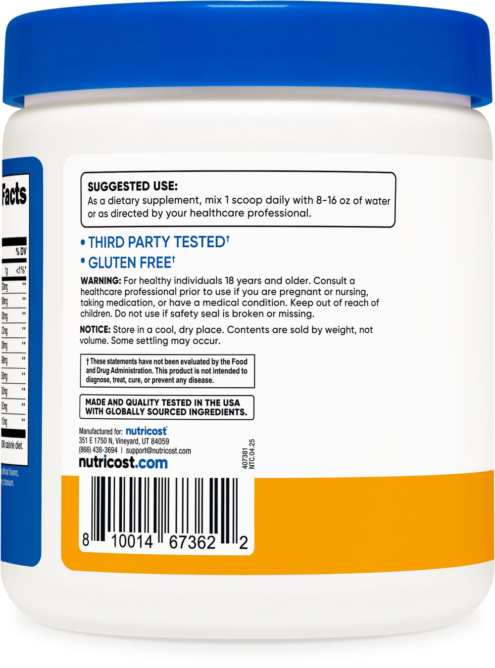 Nutricost POG scoop beside measuring objects to illustrate 30 servings and portion benefit