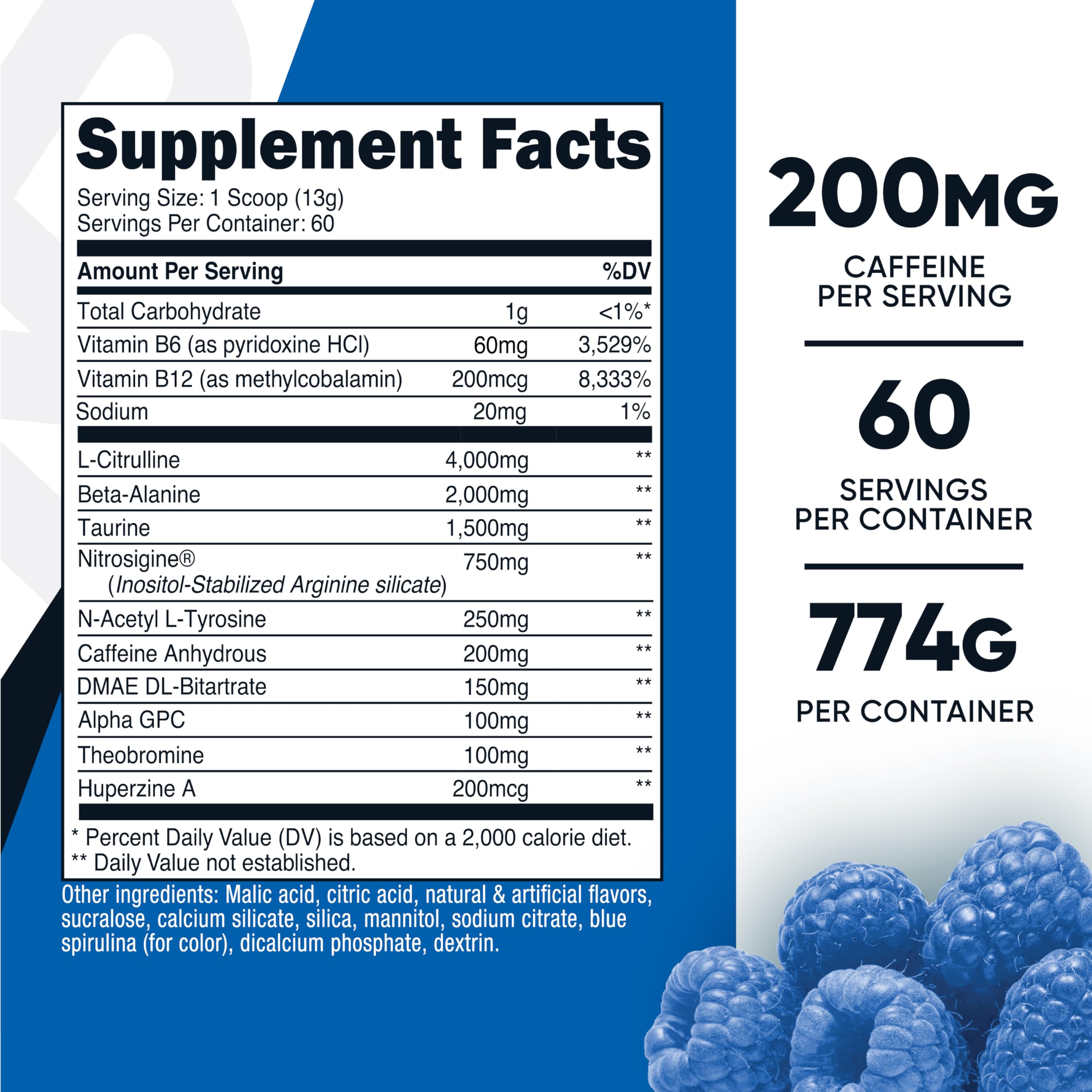 Nutricost open tub with scoop showing measured serving ready to mix for convenience