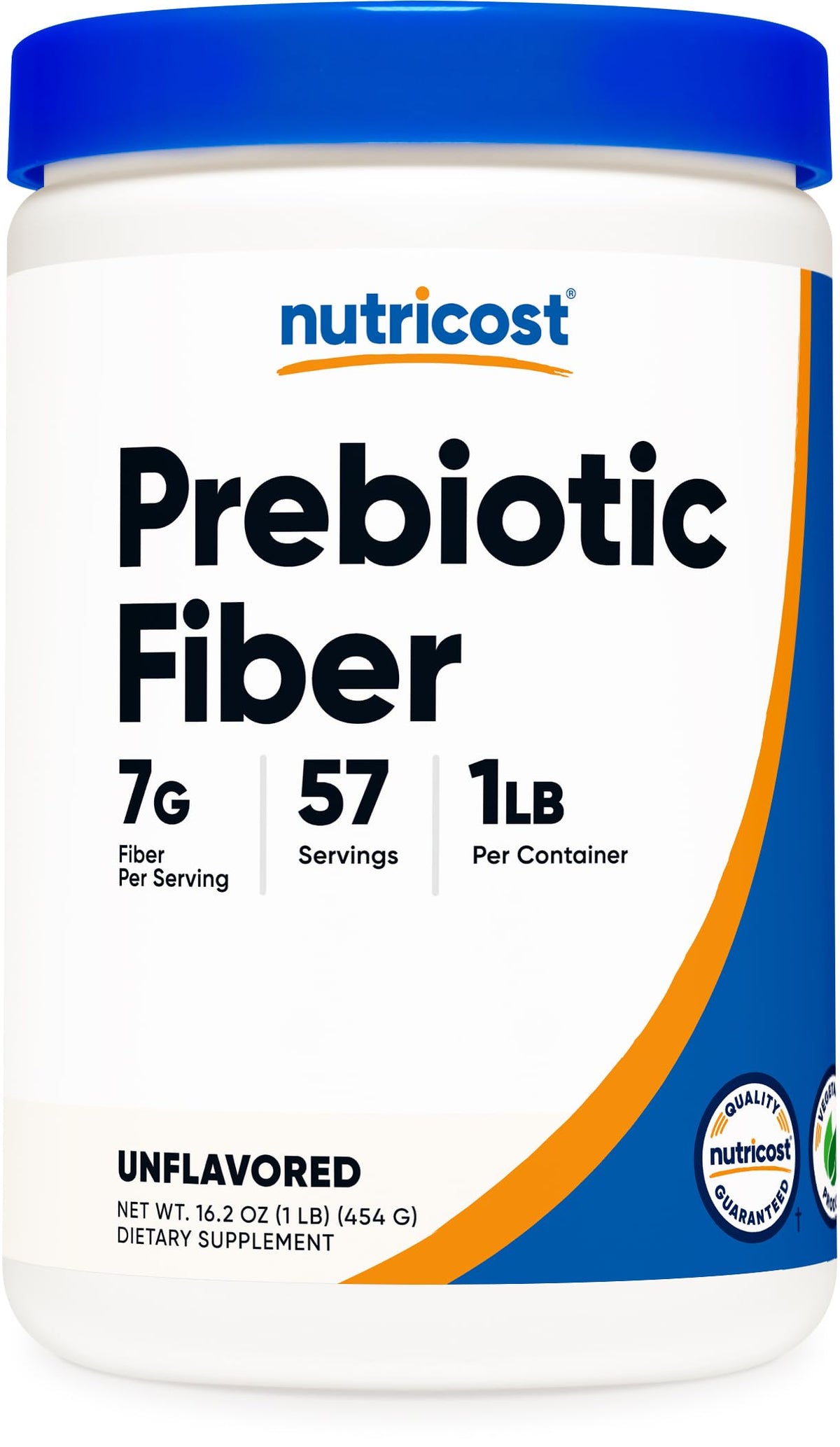 Nutricost front packaging showing 1 pound container and clean design for clarity