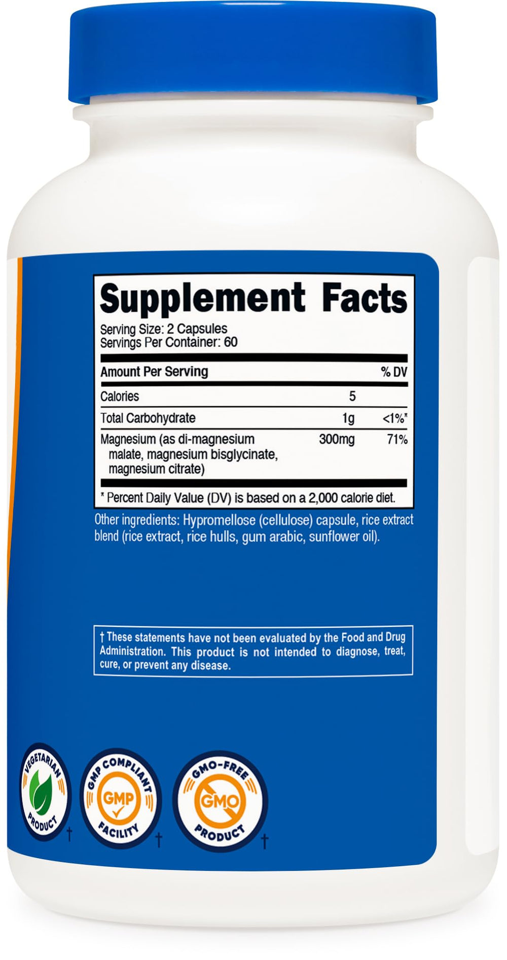 Nutricost bottle beside a common object demonstrating capsule count and scale