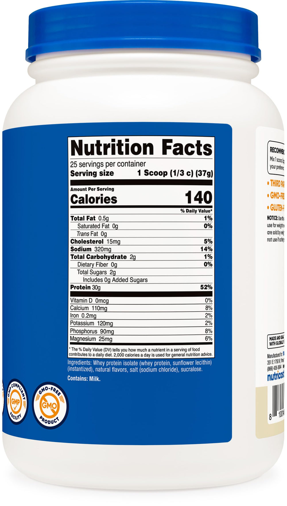 Nutricost jar on kitchen counter showing everyday protein convenience