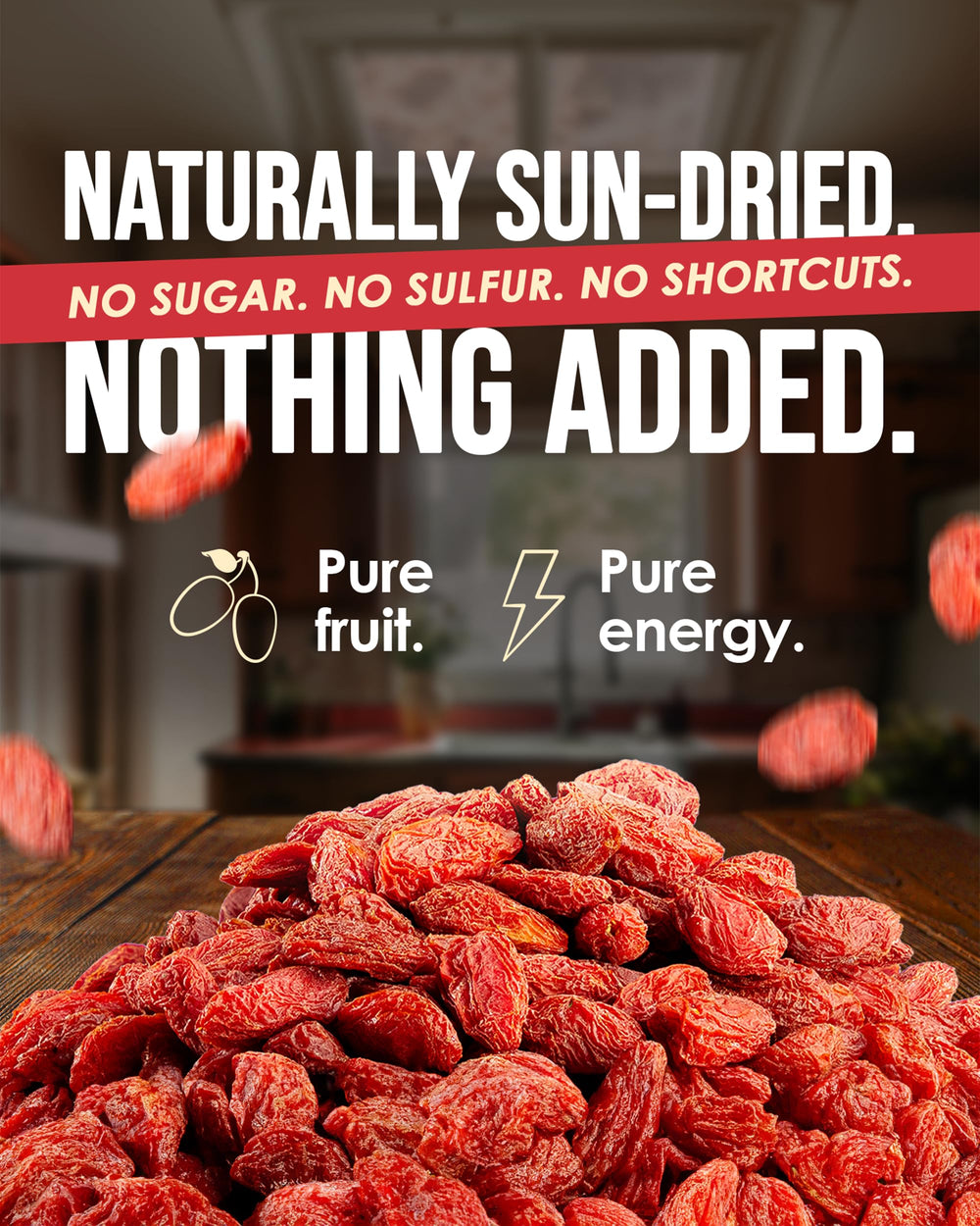 Nutrient Elements goji berries in bowl ready to serve for convenience