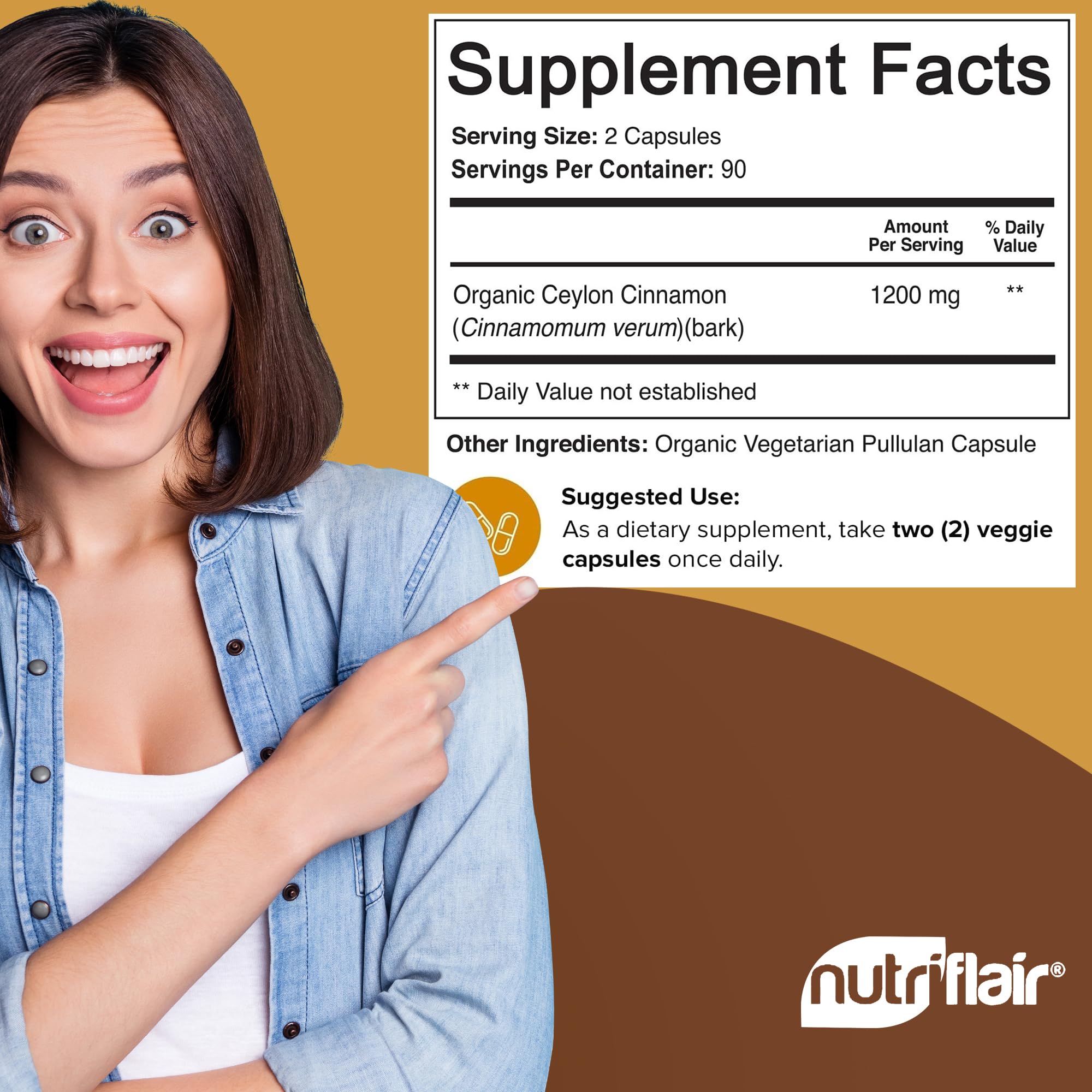 NutriFlair capsule close-up showing texture and purity, easy-to-swallow design