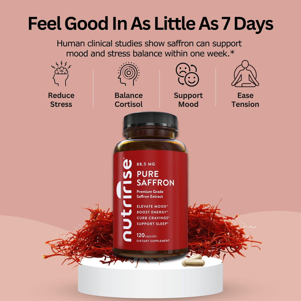 NutriRise open bottle with scattered capsules showing four-month supply