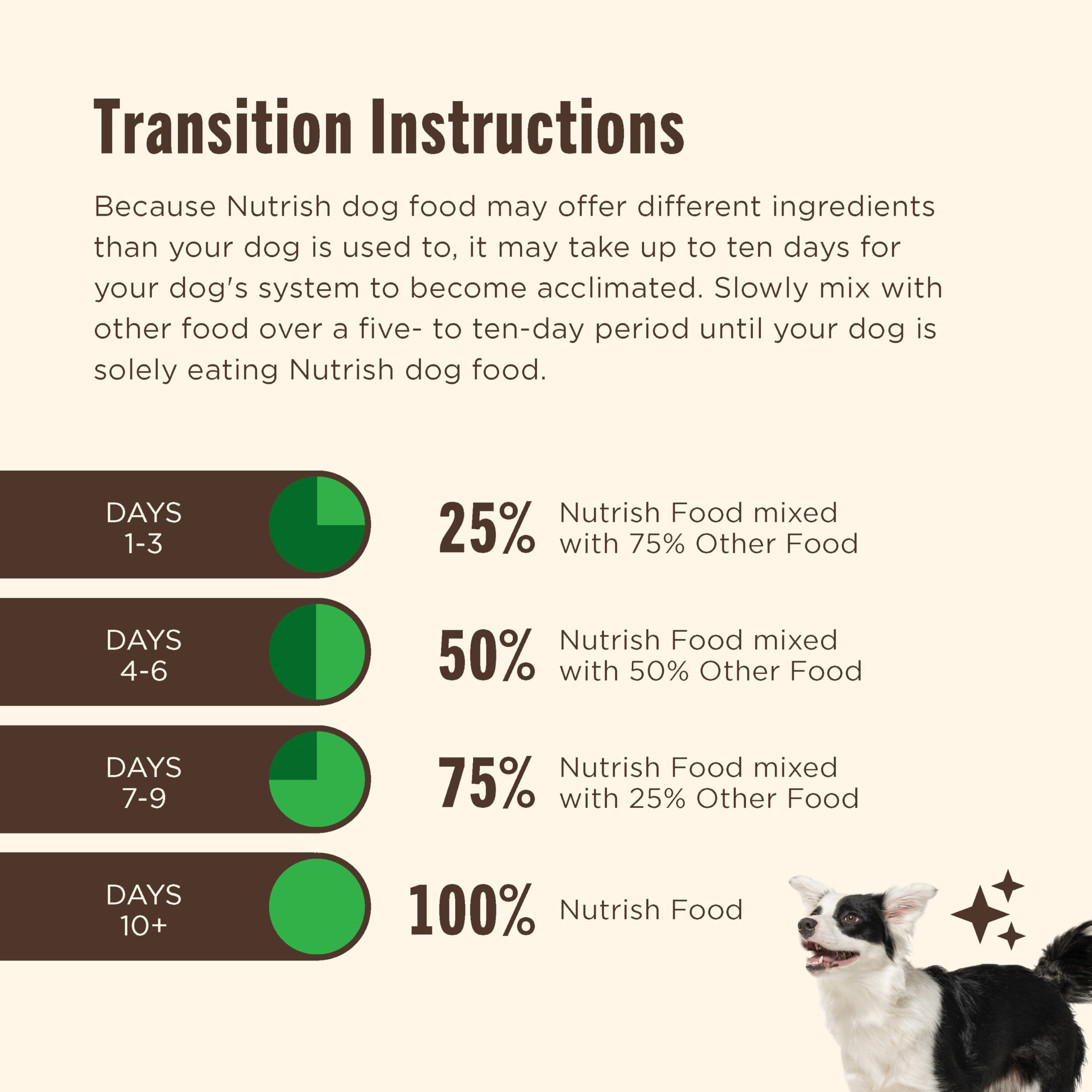 Nutrish active dog eating outdoors showing energy and vitality benefit