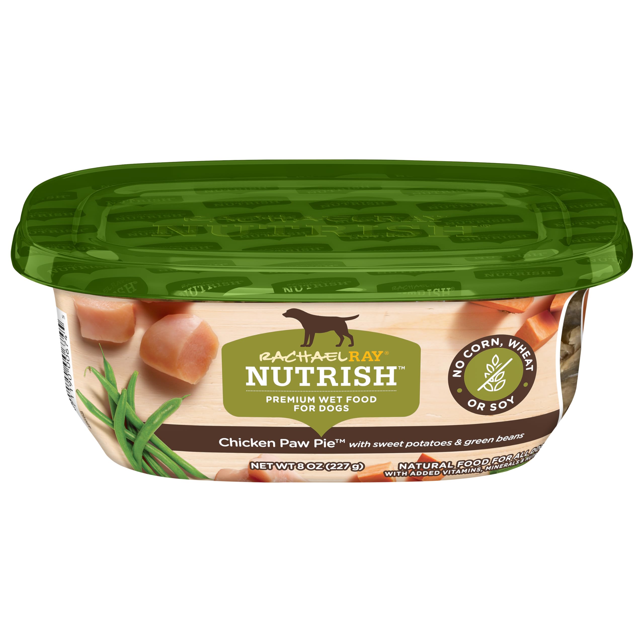 Nutrish close-up of real chicken pieces highlighting protein content
