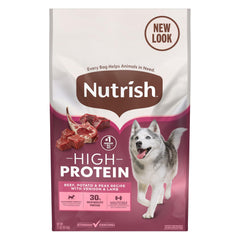 Nutrish front packaging 23 lb bag showing product branding and benefit