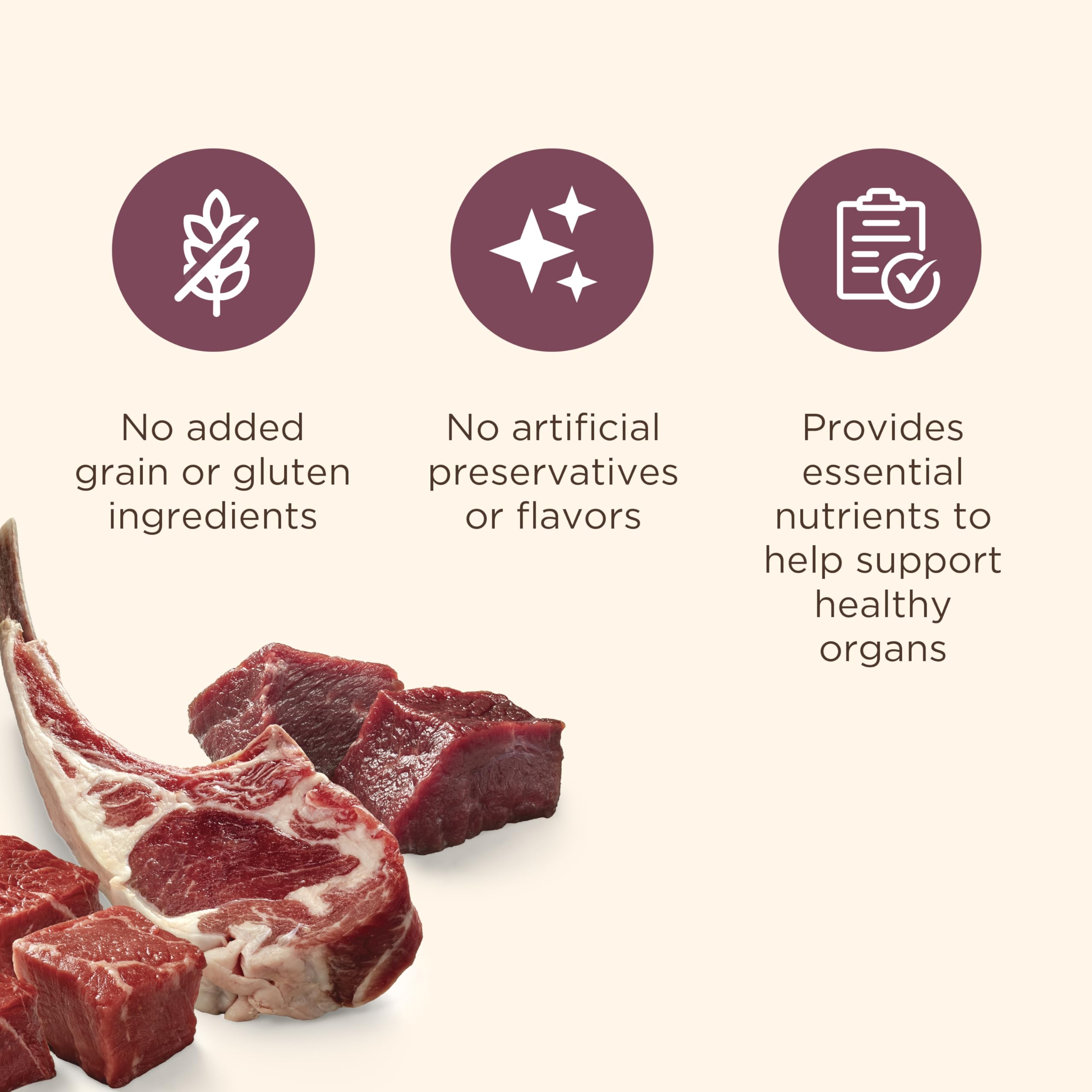 Nutrish real beef ingredient close-up highlighting meat-first benefit