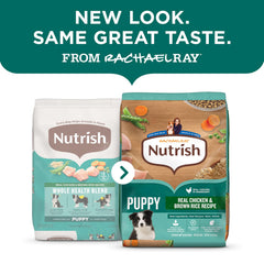 Nutrish kibble close-up highlighting texture and crunchy bites for puppy chewing benefit