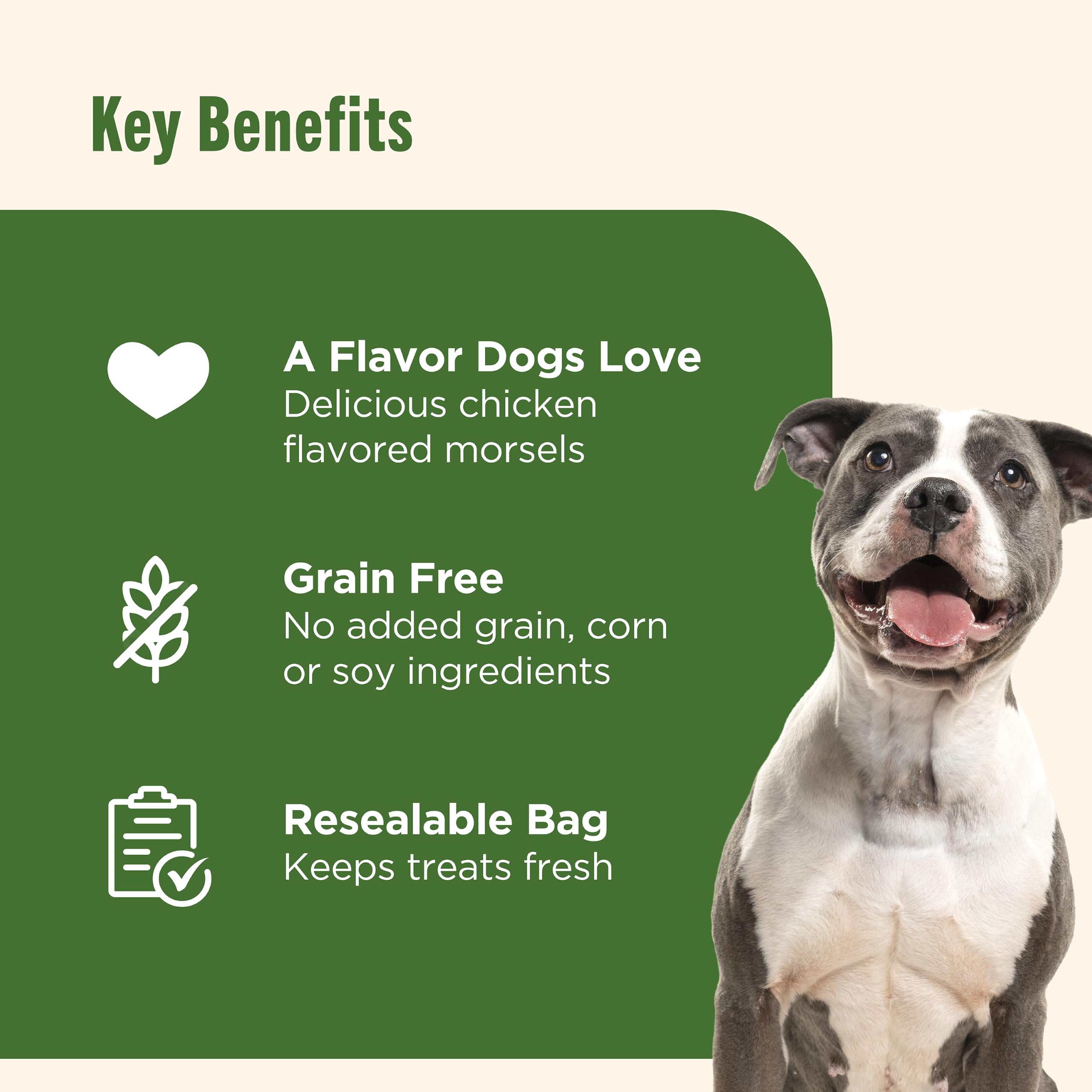 Hand feeding dog Nutrish treat demonstrating fast training reward benefit