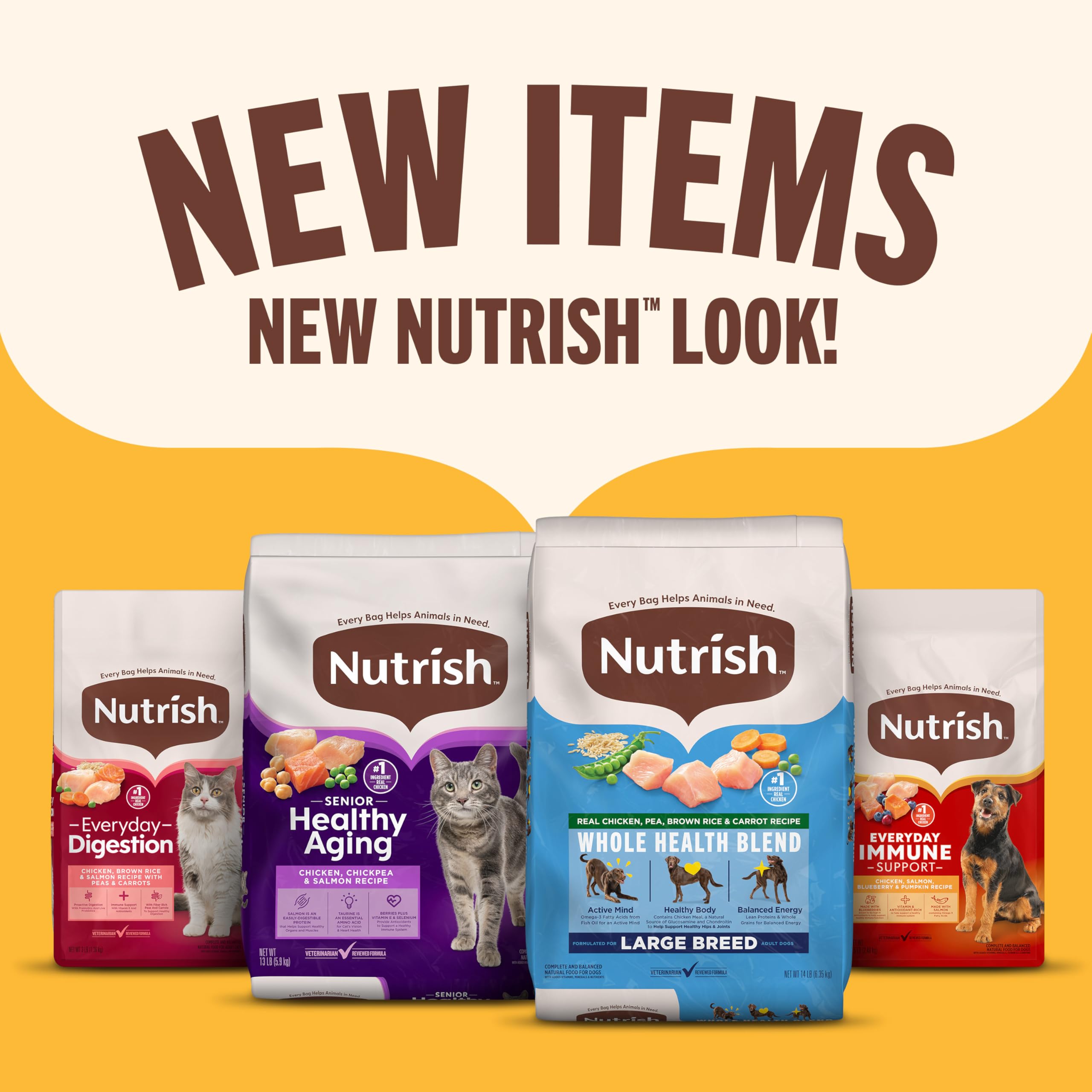 Nutrish bag next to common objects to show 23 lb scale