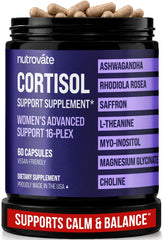 NutroVate front packaging showing supplement jar and benefits for daily calm