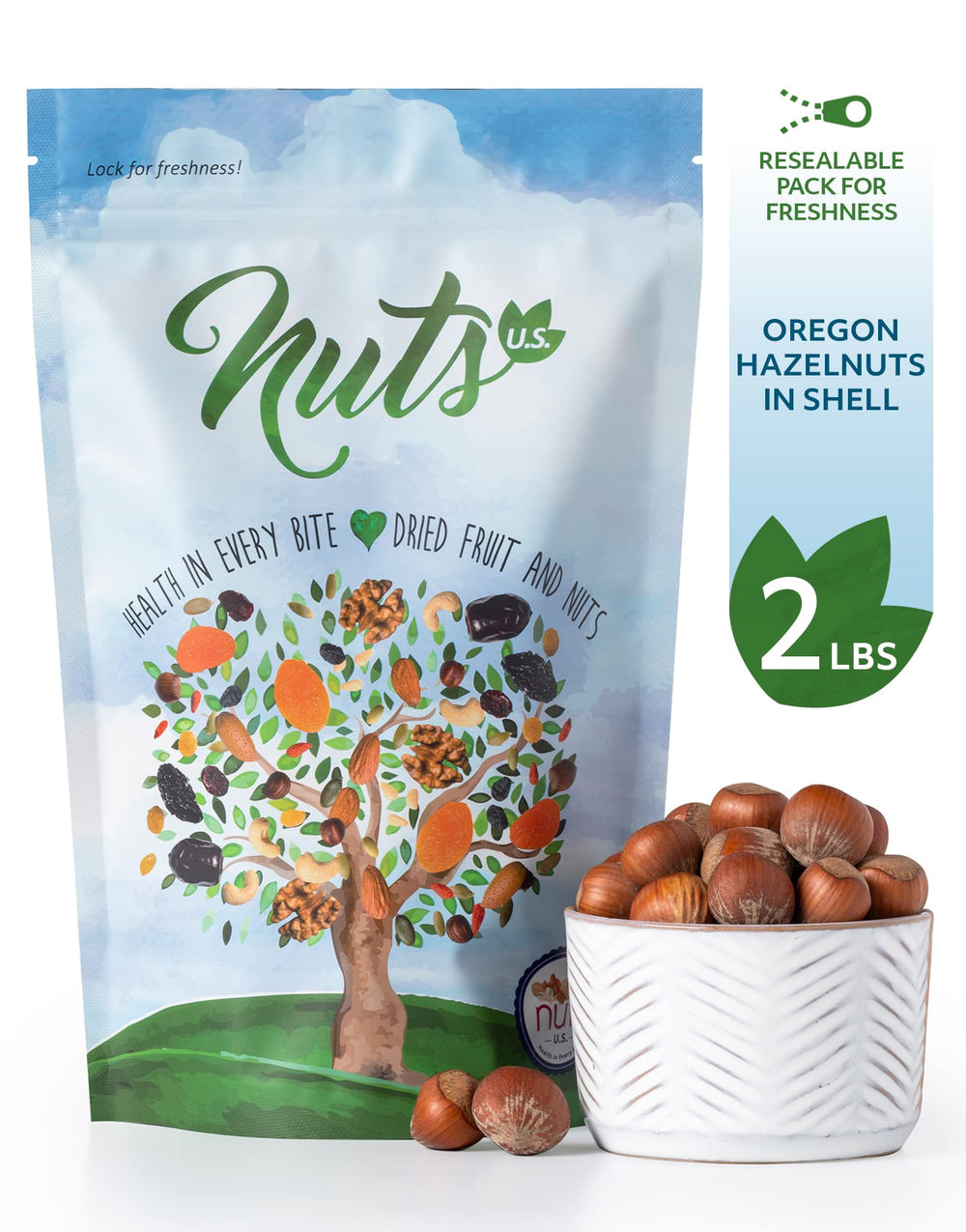 NUTS U.S. close-up of hazelnut shell texture highlighting natural protection
