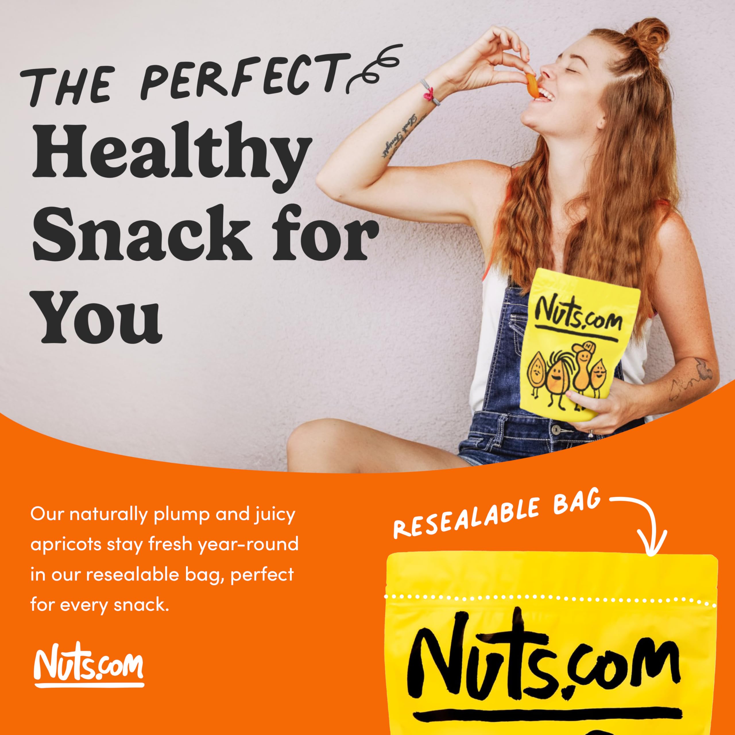 Nuts.com apricot held in hand for scale, showing generous size and portable snack option