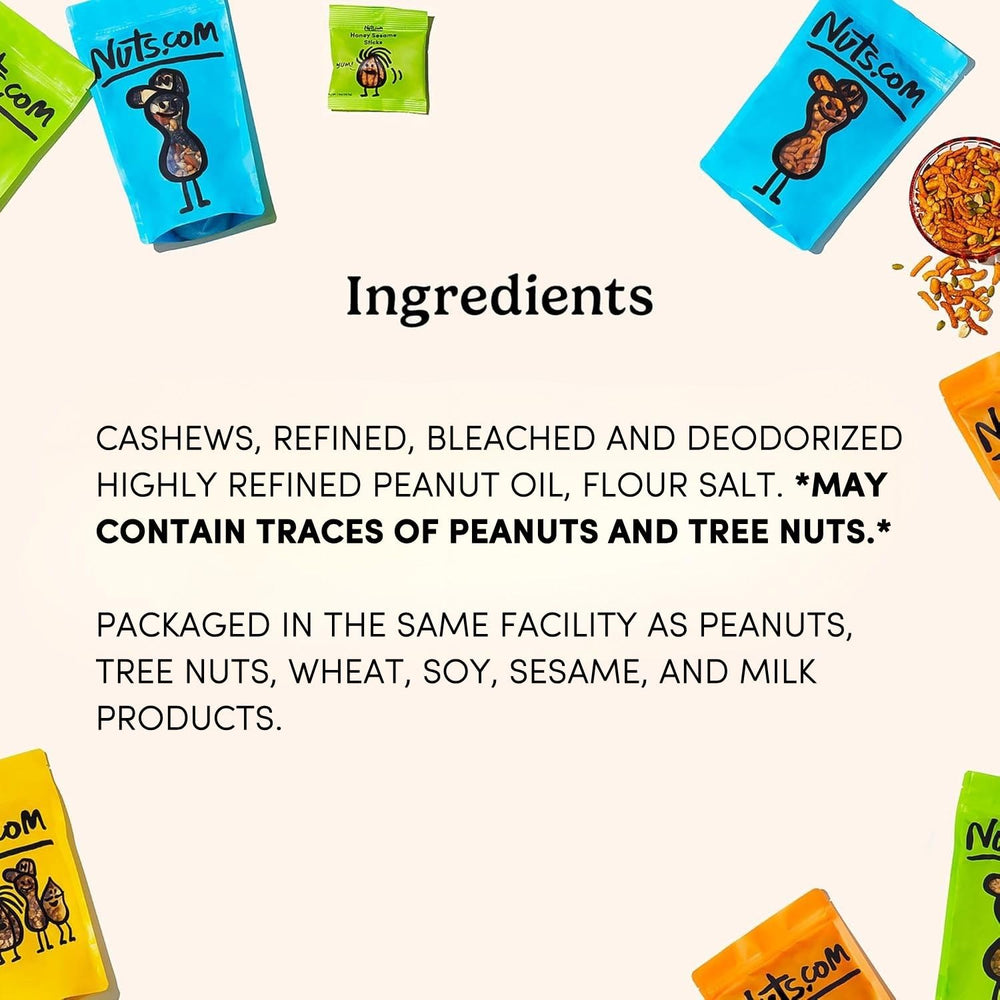 Close-up of Nuts.com nutritional label highlighting ingredient transparency and informed choice