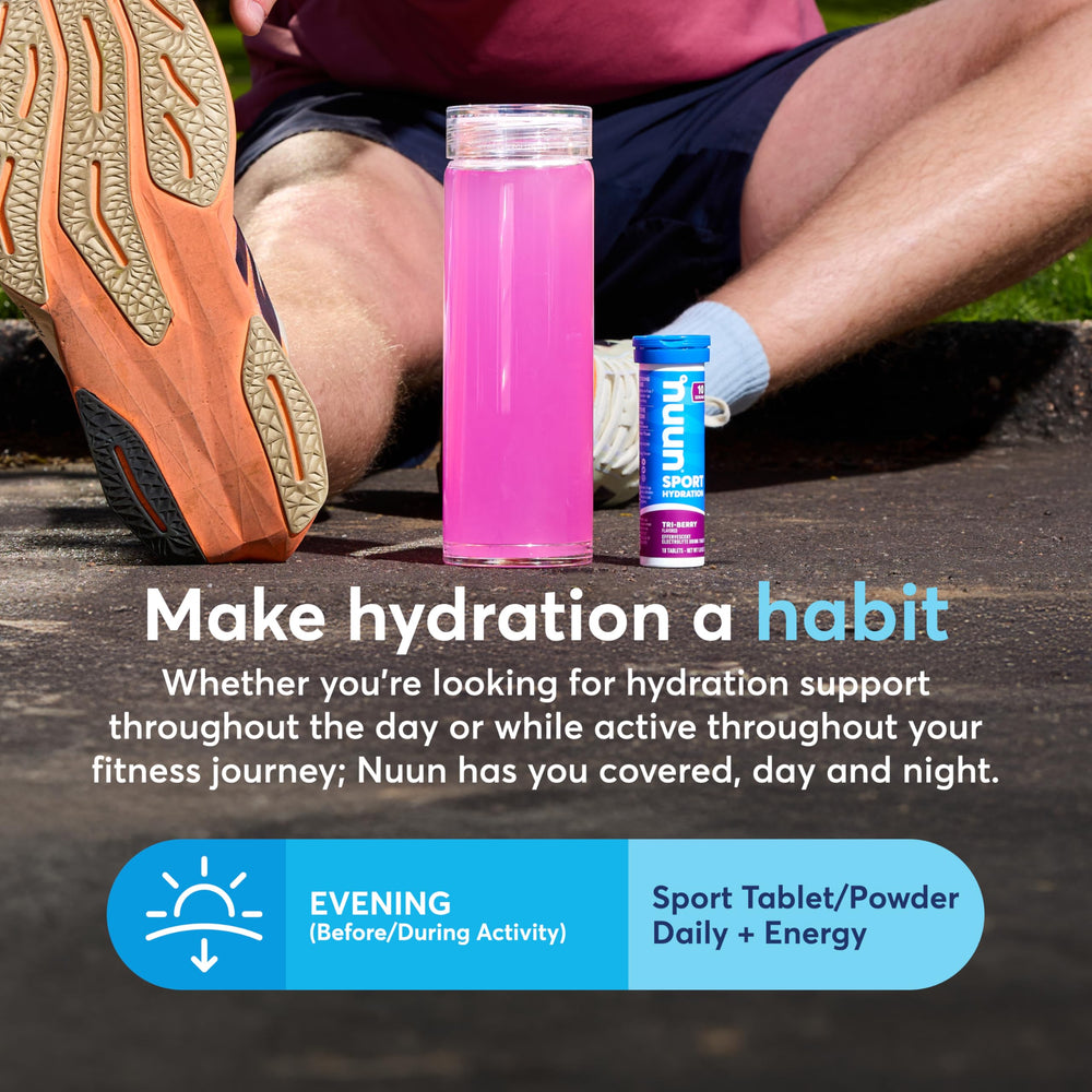 Close-up of a Nuun tablet texture, brand clean ingredients and dissolve clarity