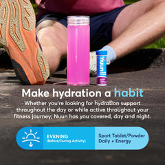 Close-up of a Nuun tablet texture, brand clean ingredients and dissolve clarity