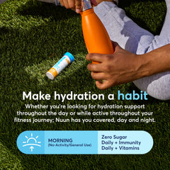 Glass of water infused with Nuun Mixed Citrus, visualizing refreshing flavored hydration